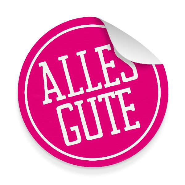 itenga 10x Aufkleber Sticker ALLES GUTE pink 9,5 cm Durc...