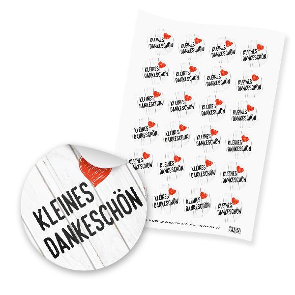 itenga 24x Sticker kleines Dankesch�n (Motiv 116) rot sc...