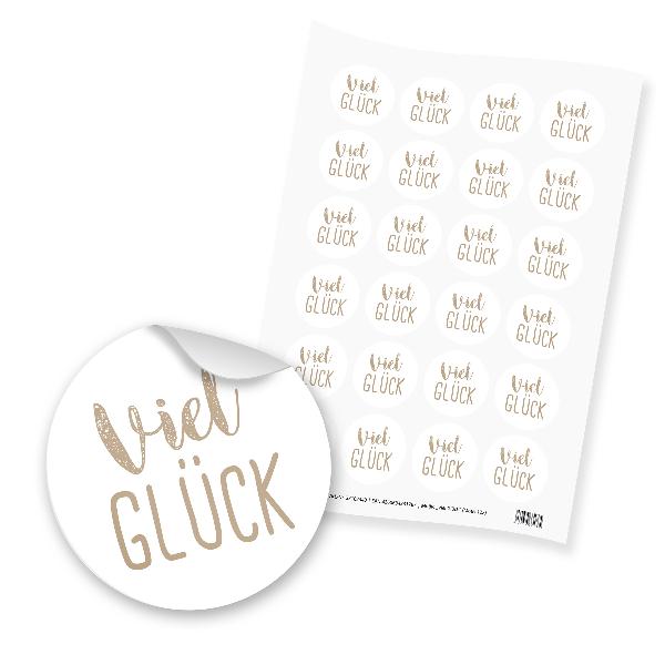itenga 24x Sticker Aufkleber Viel Gl�ck (Motiv 122) brau...
