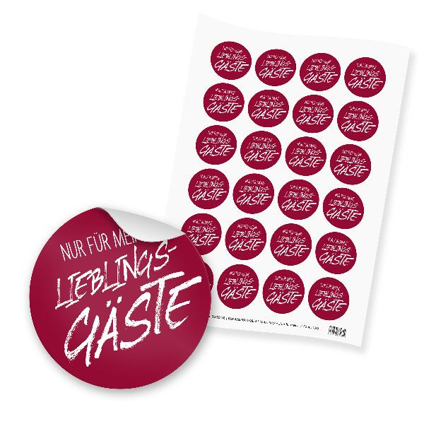 itenga 24x Sticker "Nur f�r meine Lieblingsg�ste" (Motiv...