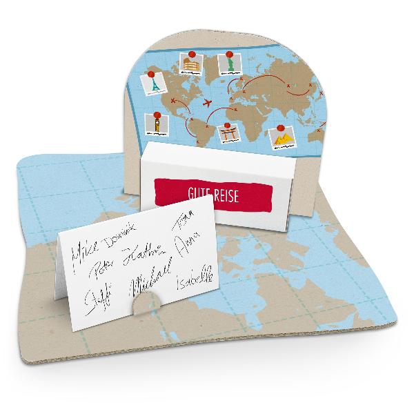 itenga Geldgeschenkverpackung Weltkarte (Motiv 49) mit B...