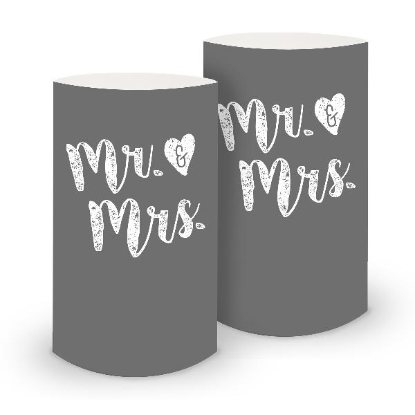 itenga Windlicht "Mr. & Mrs." f�r Hochzeit, Trauung 6er Set