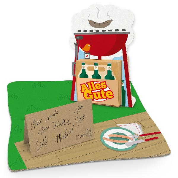 itenga Geldgeschenkverpackung Grill (Motiv 60) mit Boden...