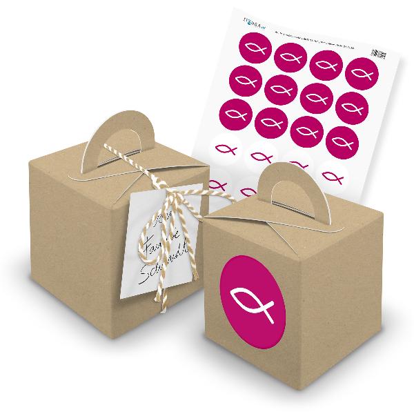 itenga 24x W�rfelbox mit Griff braun + Garn beige (V29) ...