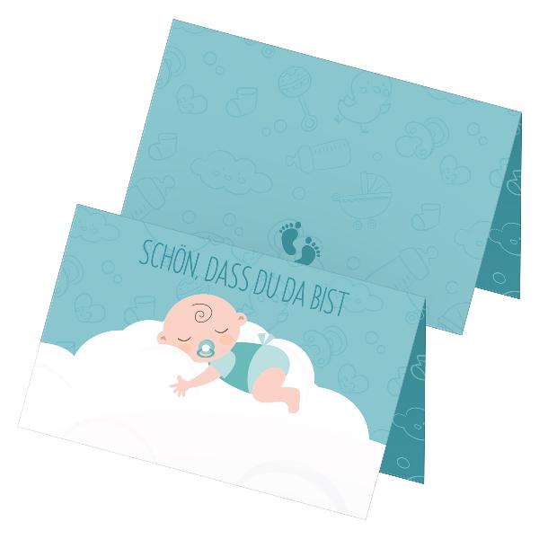 itenga 24x Tischkarten "Baby auf Wolke / Sch�n dass du d...