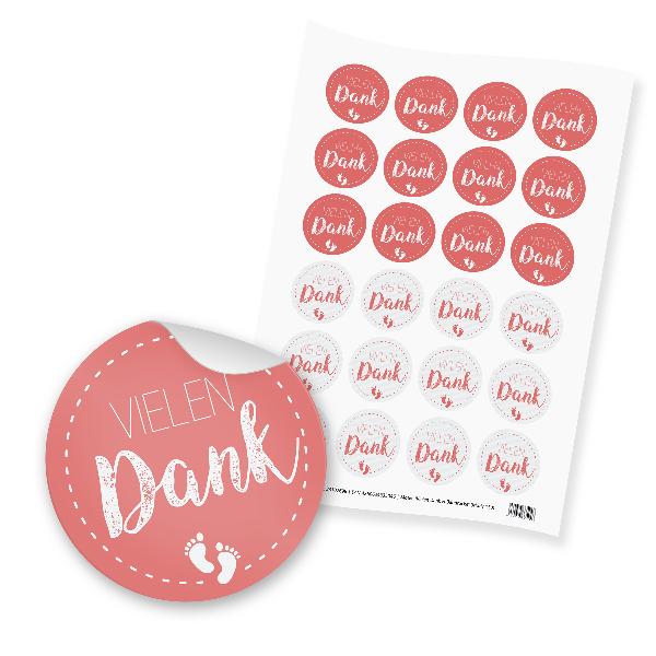 itenga 24x Sticker "Vielen Dank / Fu�abdr�cke" (Motiv 15...
