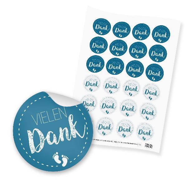 itenga 24x Sticker "Vielen Dank / Fu�abdr�cke" (Motiv 15...