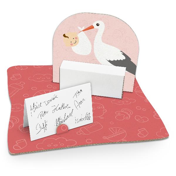itenga Geldgeschenkverpackung "Storch mit Baby" rosa pas...