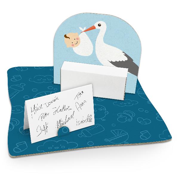 itenga Geldgeschenkverpackung "Storch mit Baby" hellblau...