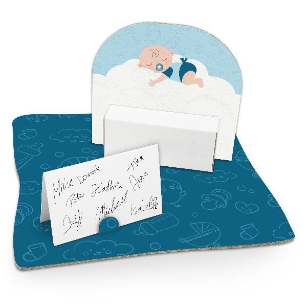 itenga Geldgeschenkverpackung "Baby auf Wolke" hellblau ...
