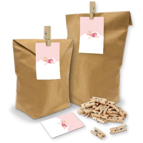 itenga SET Geschenkt�ten "Baby auf Wolke" rosa 24x T�ten...