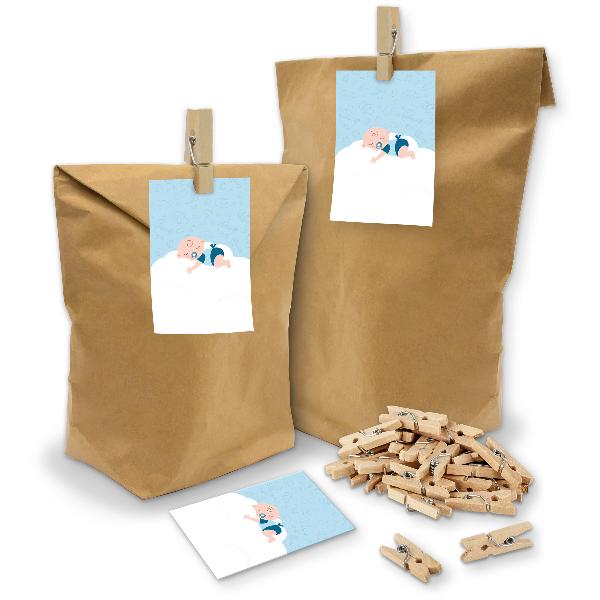 itenga SET Geschenkt�ten "Baby auf Wolke" blau 24x T�ten...