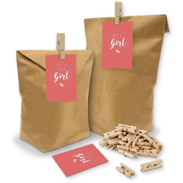 itenga SET Geschenkt�ten "It s a girl" altrosa 24x T�ten...