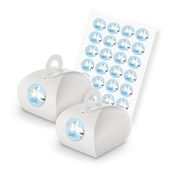 itenga SET 24x Geschenkschachtel mit Griff wei� + Sticke...