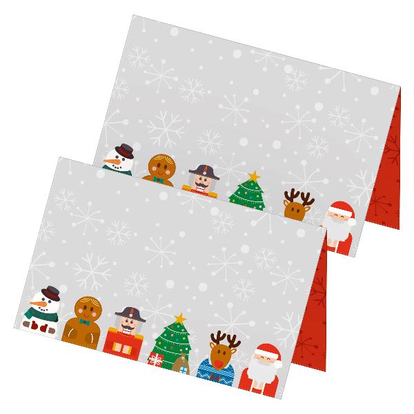 itenga 24 x Tischkarten Weihnachtsbande versch. Figuren ...