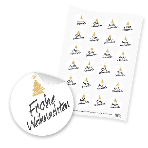 itenga 24x Sticker "Frohe Weihnachten" (Motiv 154)