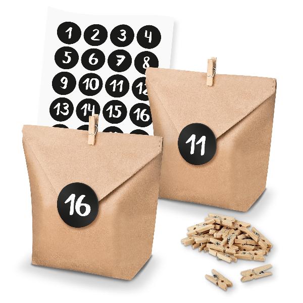 itenga SET Adventskalender 24x T�ten + Klammern + Zahlen...
