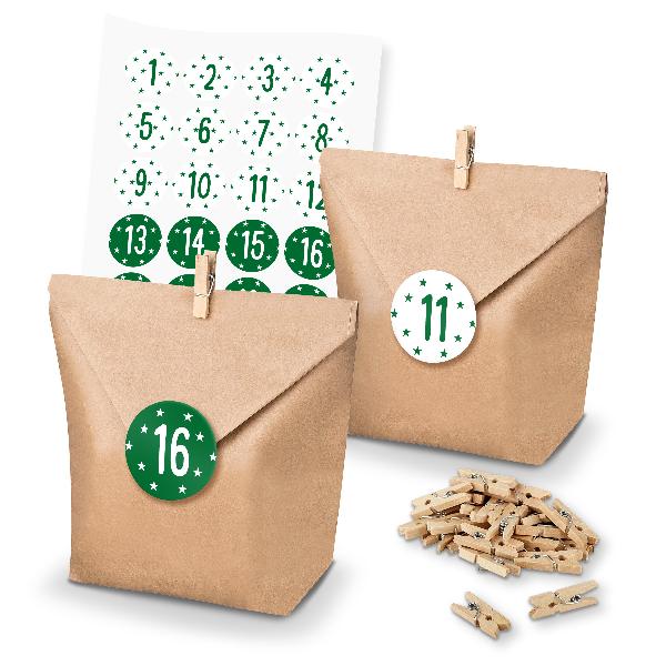 itenga SET Adventskalender 24x T�ten + Klammern + Zahlen...