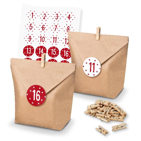 itenga SET Adventskalender 24x T�ten + Klammern + Zahlen...