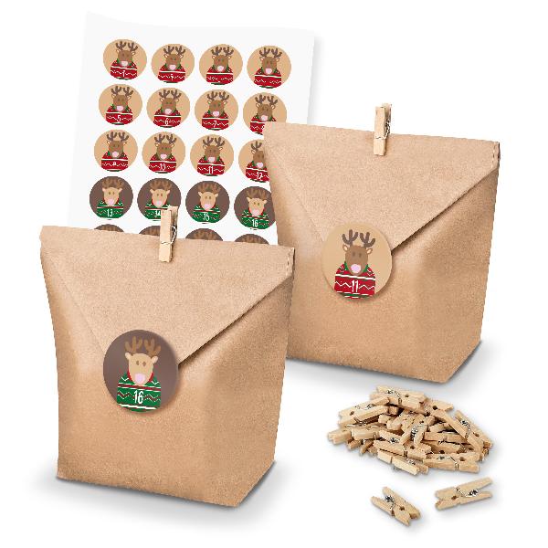 itenga SET Adventskalender 24x T�ten + Klammern + Zahlen...