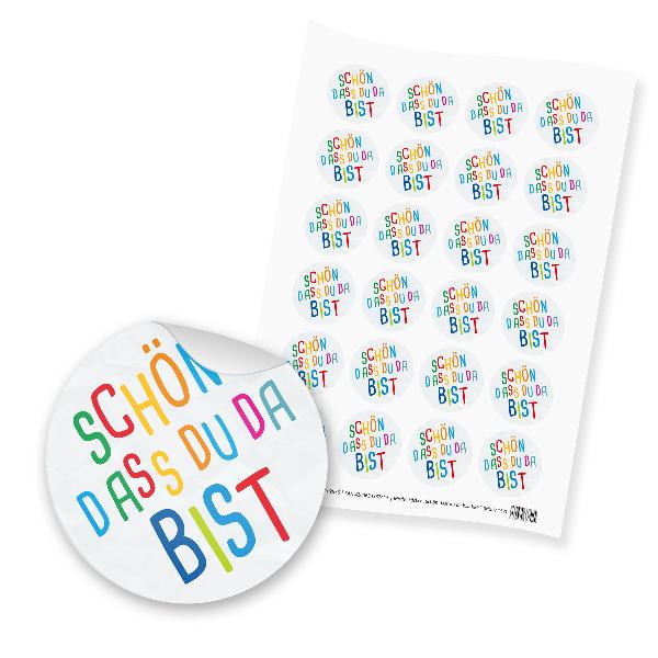 itenga 24x Sticker "Sch�n dass du da bist Kids" (Motiv 157)