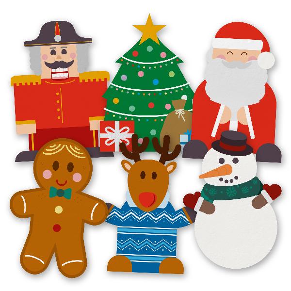 itenga 12x Weihnachtsbande Sticker 10 x 14 cm