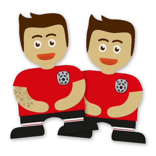 itenga 10x Fu�ballbande Rot Schwarz Sticker 10 x 14 cm