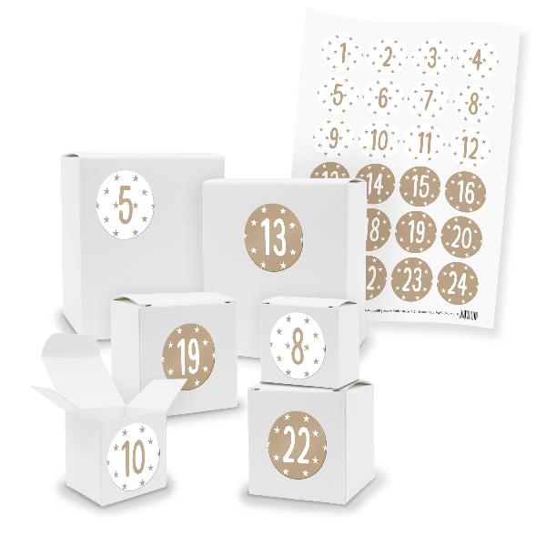 Adventskalender zum F�llen 24x Quader W�rfel gemischt WE...
