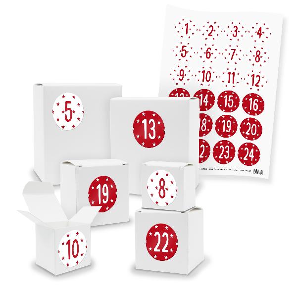 Adventskalender zum F�llen 24x Quader W�rfel gemischt WE...