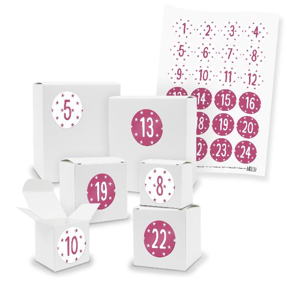 Adventskalender zum F�llen 24x Quader W�rfel gemischt WE...