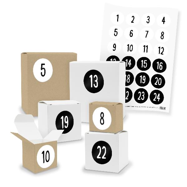 Adventskalender zum F�llen 24x Quader W�rfel gemischt + ...