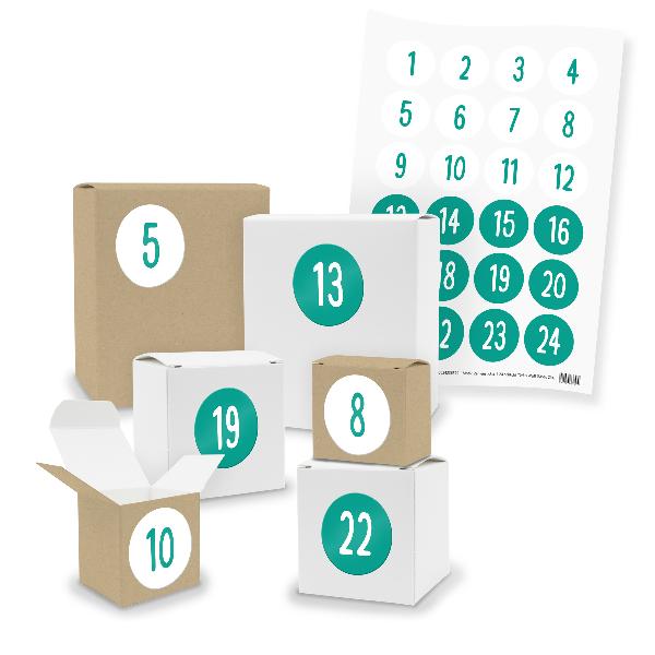 Adventskalender zum F�llen 24x Quader W�rfel gemischt + ...