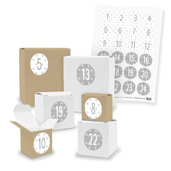 Adventskalender zum F�llen 24x Quader W�rfel gemischt + ...