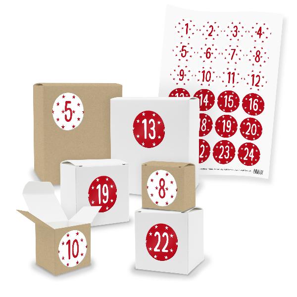Adventskalender zum F�llen 24x Quader W�rfel gemischt + ...
