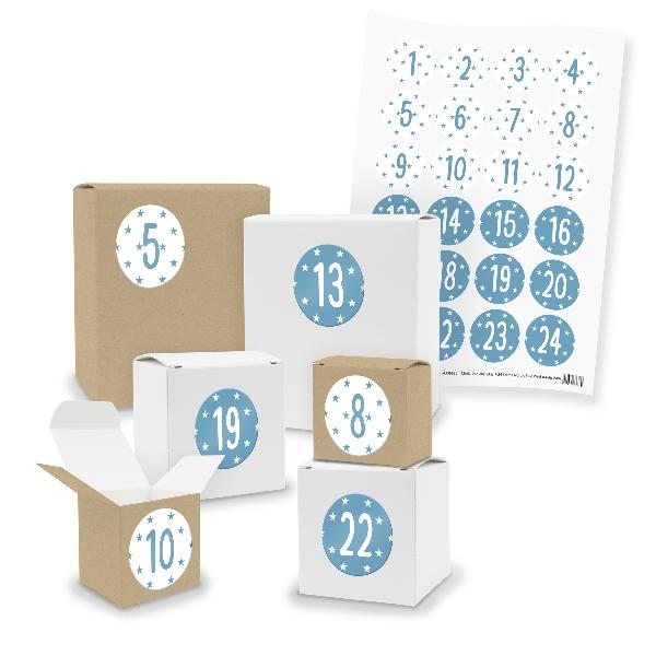 Adventskalender zum F�llen 24x Quader W�rfel gemischt + ...