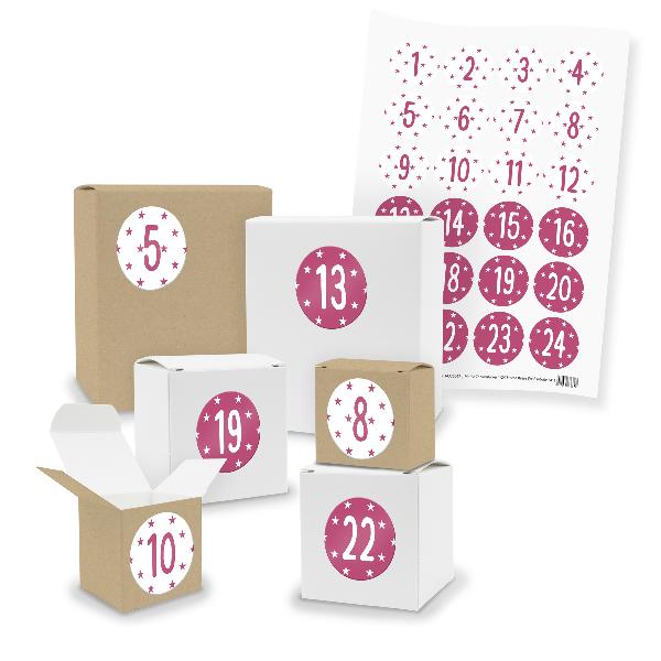 Adventskalender zum F�llen 24x Quader W�rfel gemischt + ...