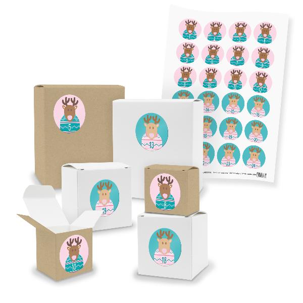 Adventskalender zum F�llen 24x Quader W�rfel gemischt + ...