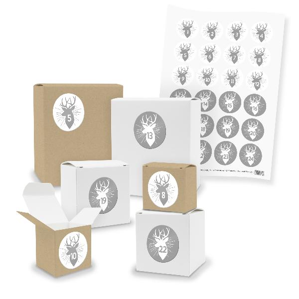 Adventskalender zum F�llen 24x Quader W�rfel gemischt + ...