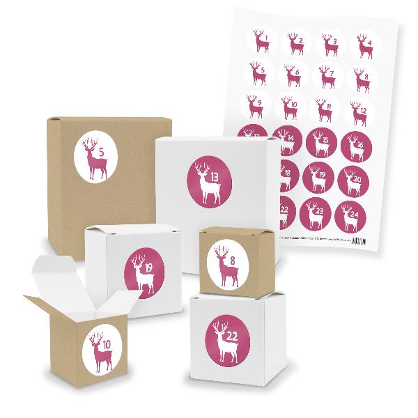Adventskalender zum F�llen 24x Quader W�rfel gemischt + ...