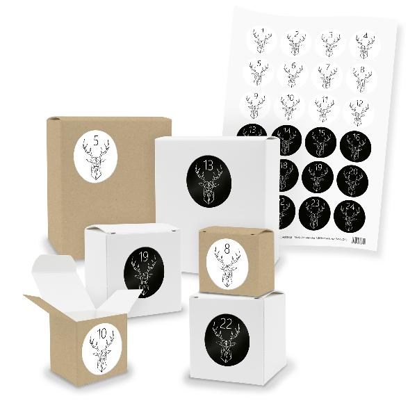 Adventskalender zum F�llen 24x Quader W�rfel gemischt + ...