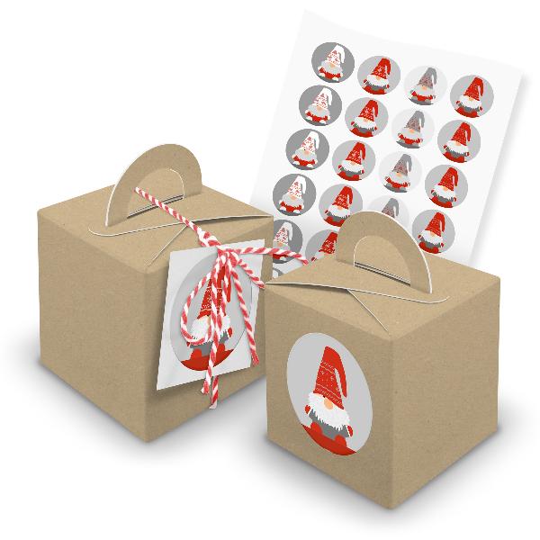 itenga SET 24x W�rfelboxen mit Griff Braun (V28) + Motiv...