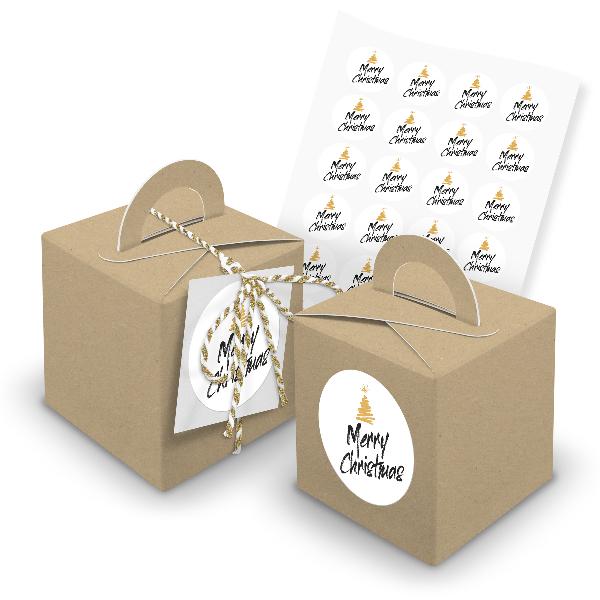 itenga SET 24x W�rfelboxen mit Griff Braun (V34) + Motiv...