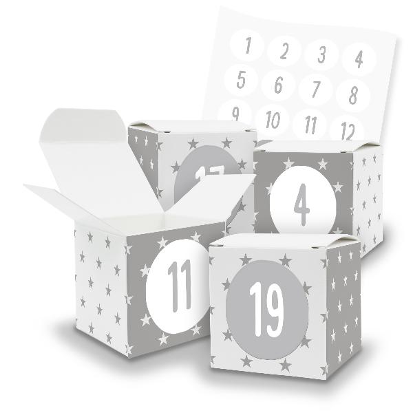 Adventskalender zum F�llen 24x W�rfel mit Muster (V36) +...