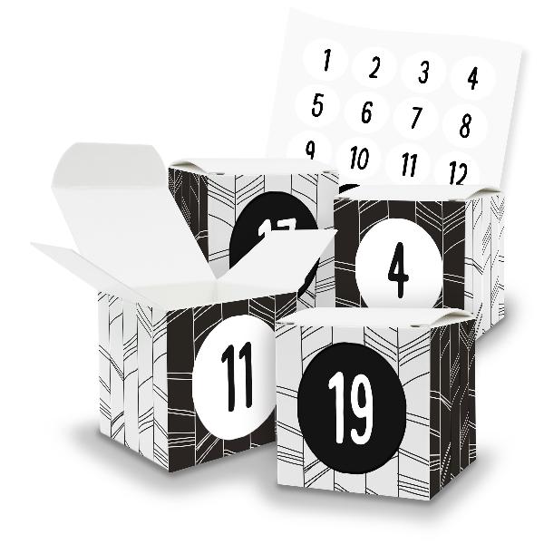 Adventskalender zum F�llen 24x W�rfel mit Muster (V40) +...