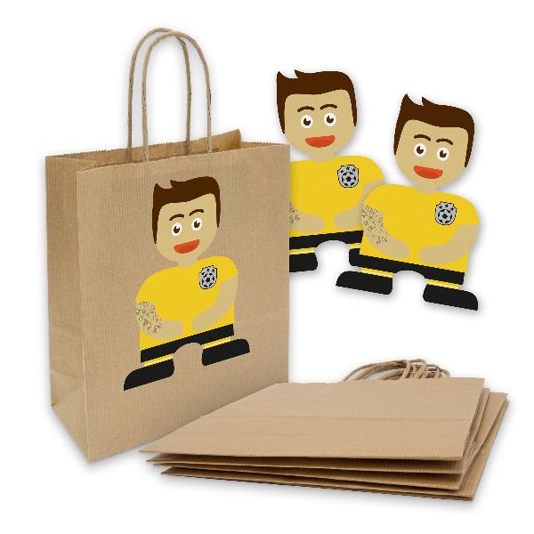itenga SET 6x Papiert�ten mit Griff Kordel + Sticker Fu�...