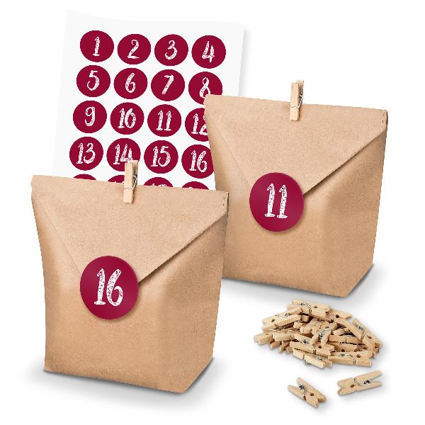 itenga SET Adventskalender 24x T�ten + Klammern + Zahlen...