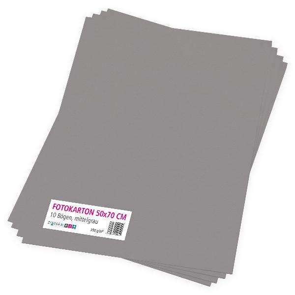 itenga Fotokarton mittelgrau - 50x70cm 300g/qm 10 Bogen