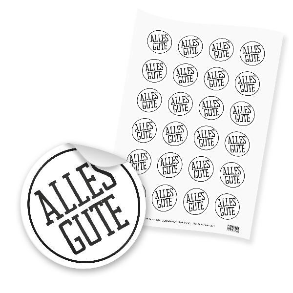 itenga 24x Sticker "Alles Gute" (Motiv 162) wei� schwarz