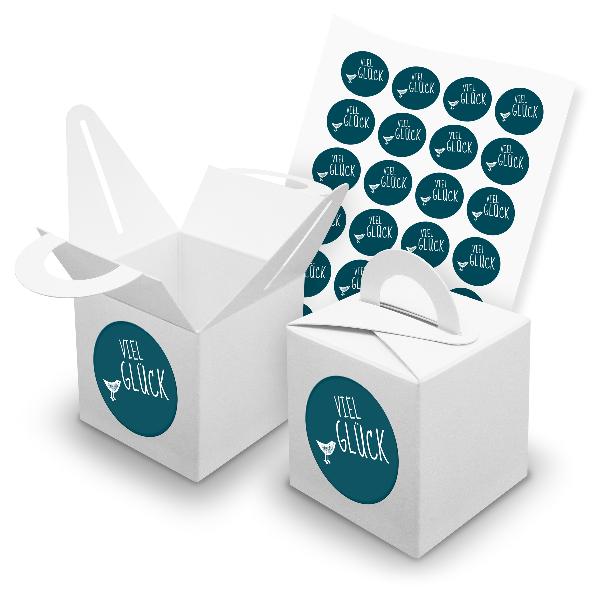 itenga SET 24x W�rfelboxen mit Griff Wei� (V42) + Motivs...