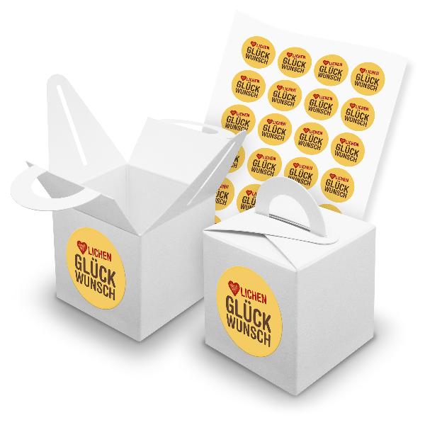 itenga SET 24x W�rfelboxen mit Griff Wei� (V42) + Motivs...
